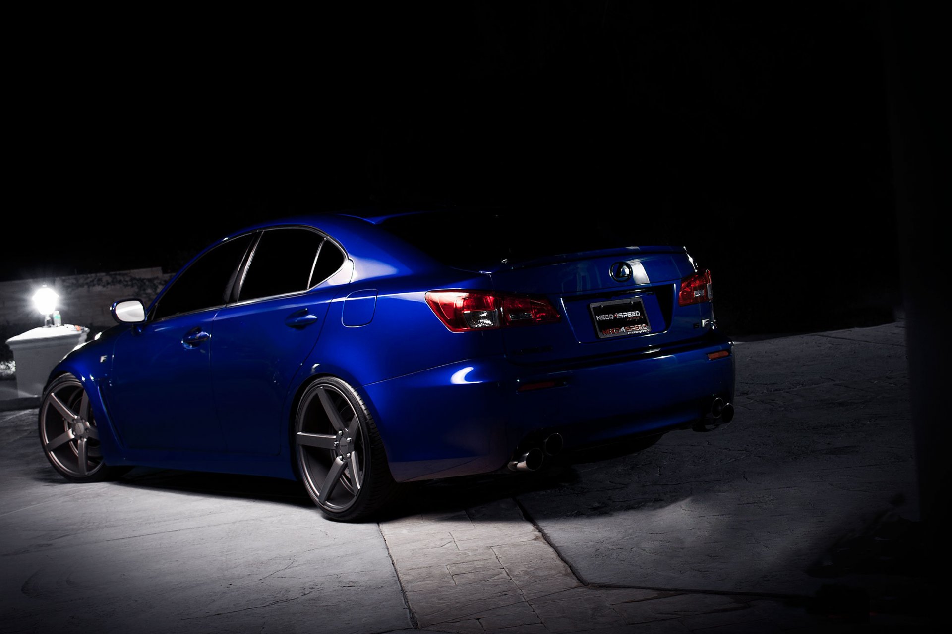 lexus is blue lexus rear shadow night