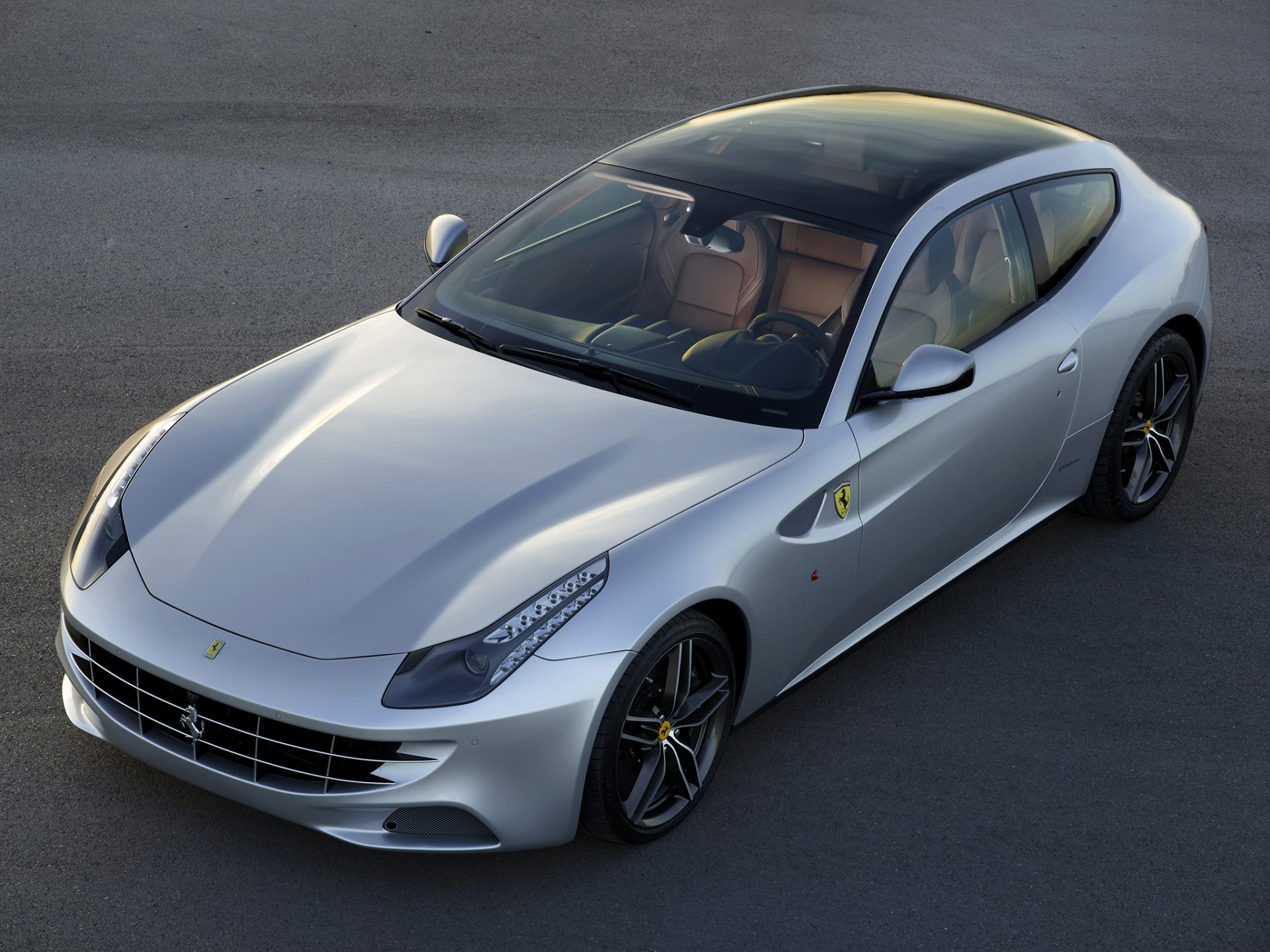 ferrari ff panoramic silver gt supercar