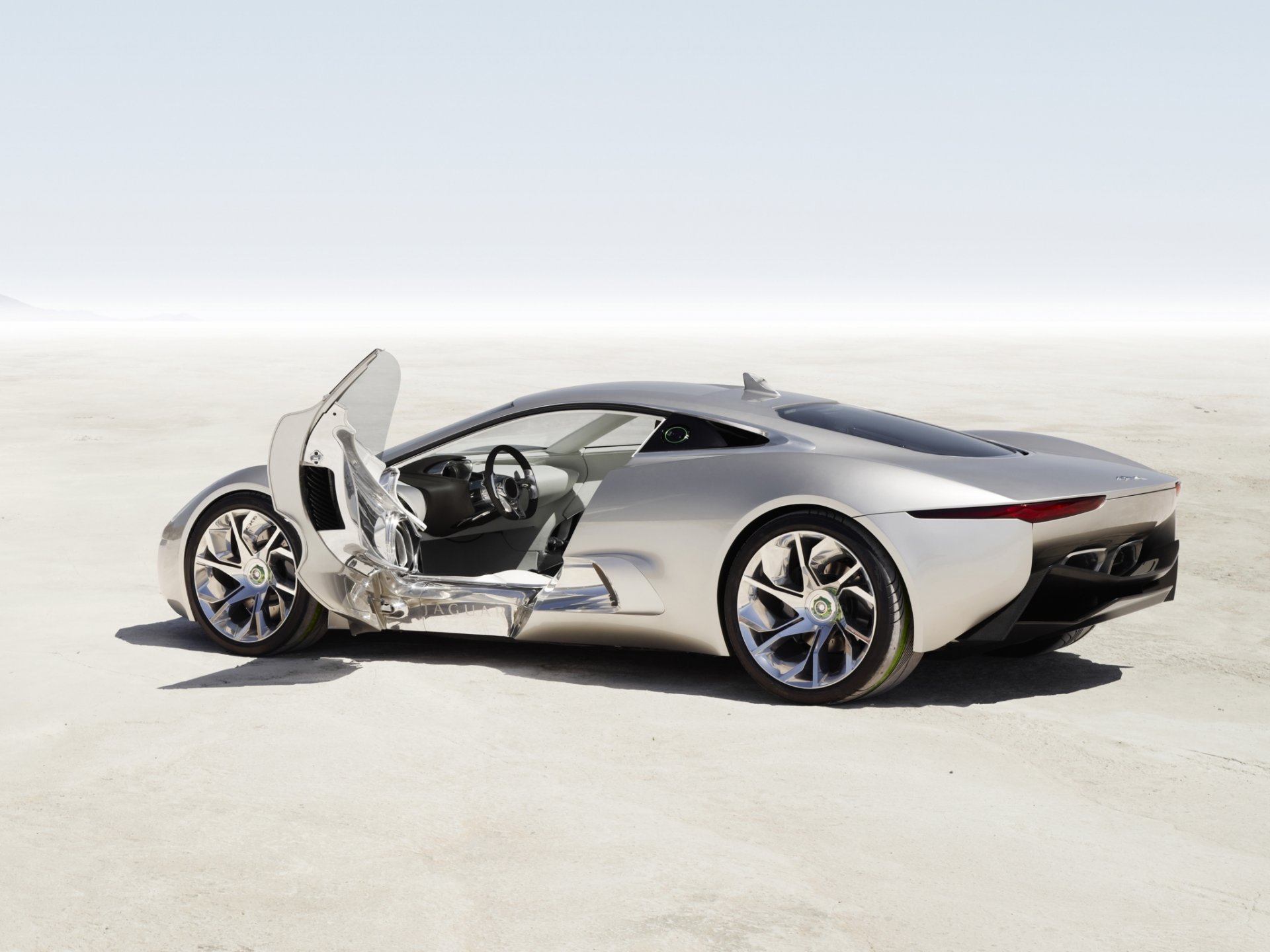 jaguar c-x75 konzept auto silber tür