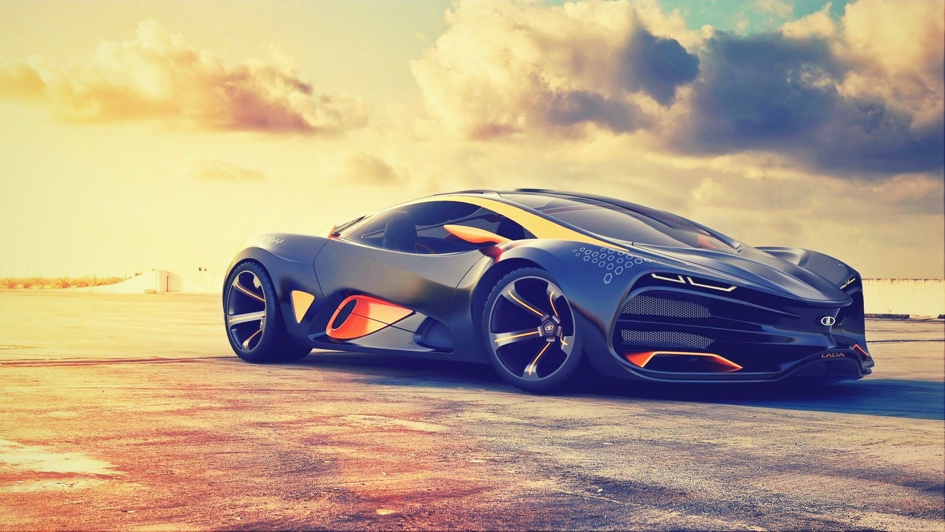 lada corbeau concept voiture 2014 soleil ciel supercar raven concept voiture