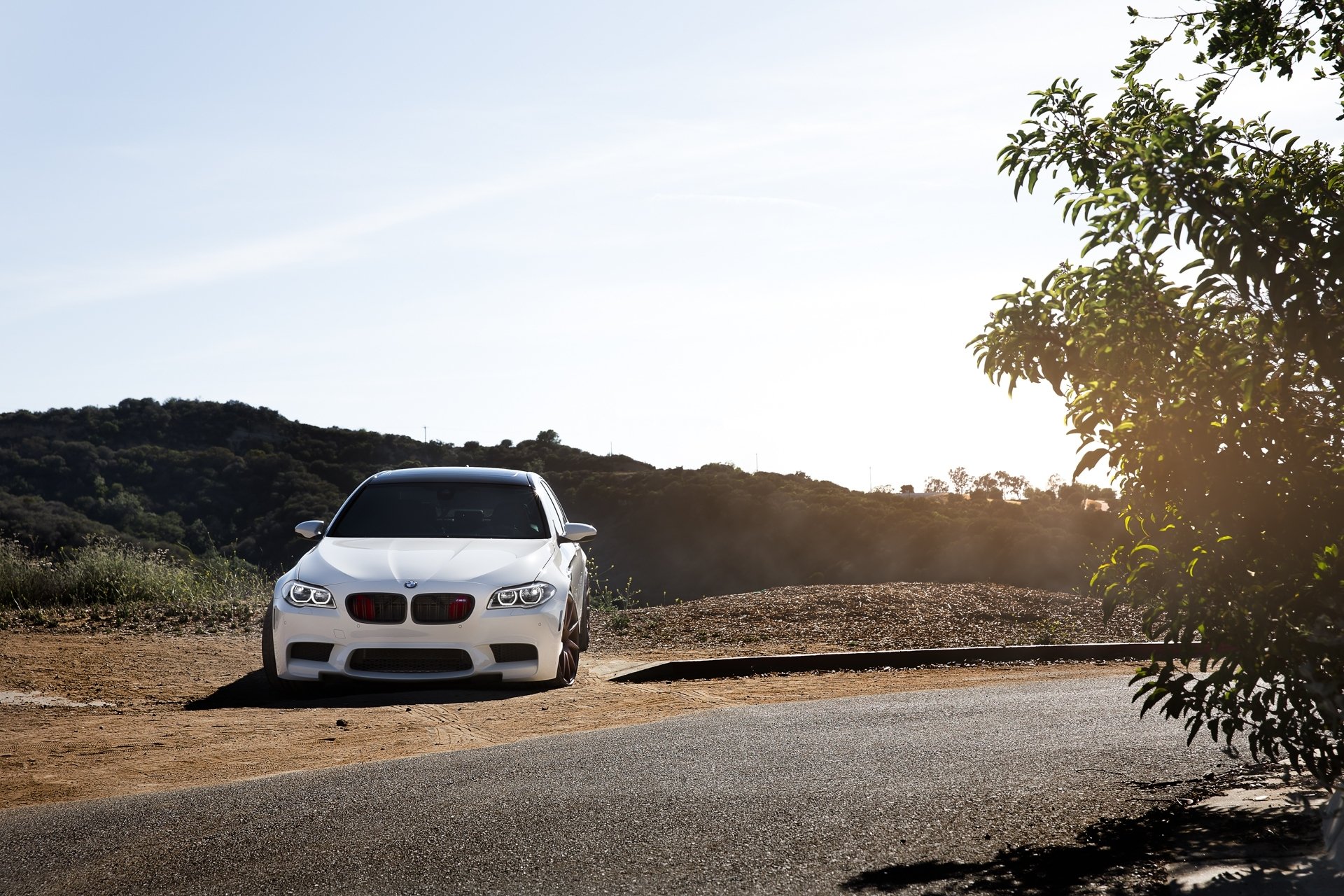 bmw m5 f10 bianco bmw colorato strada girare