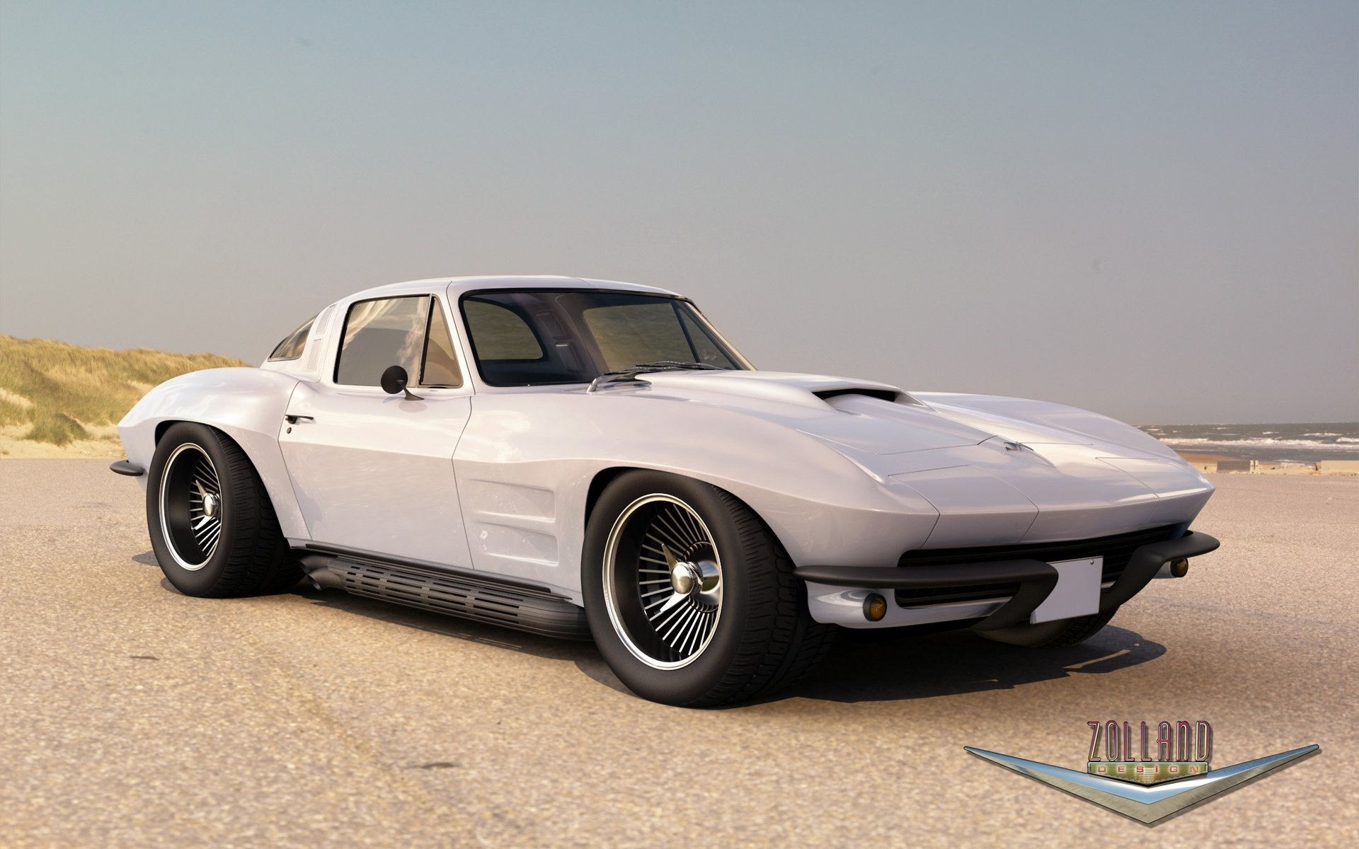 chevrolet corvette coupé por zolland diseño 1966 chevrolet blanco frente