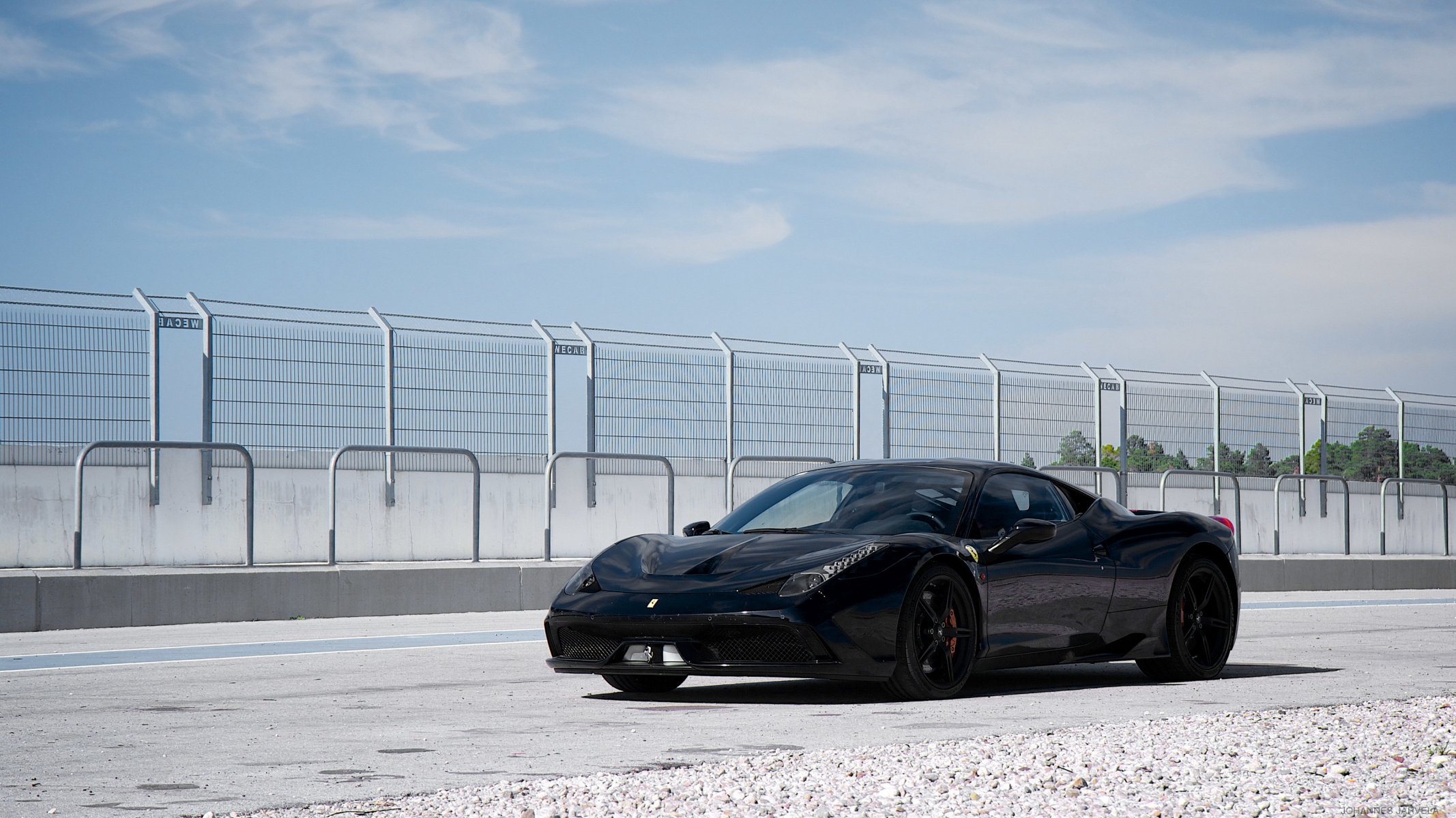 ferrari 458 speciale black ferrari guardrail