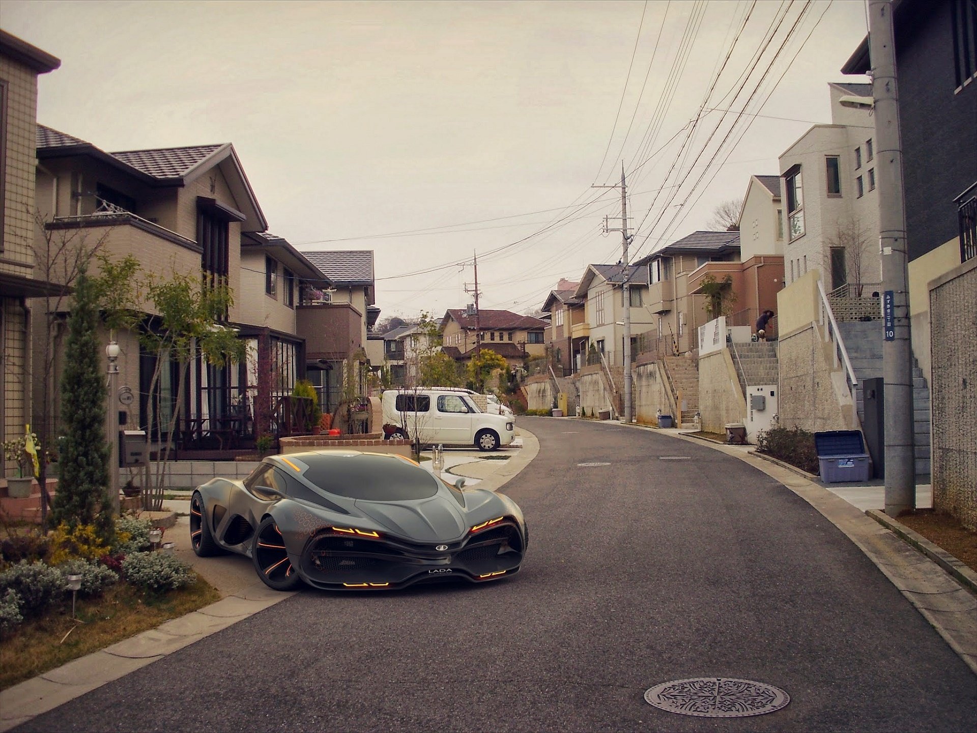 lada raven concept 2014 samochód supersamochód ulica domy równy concept