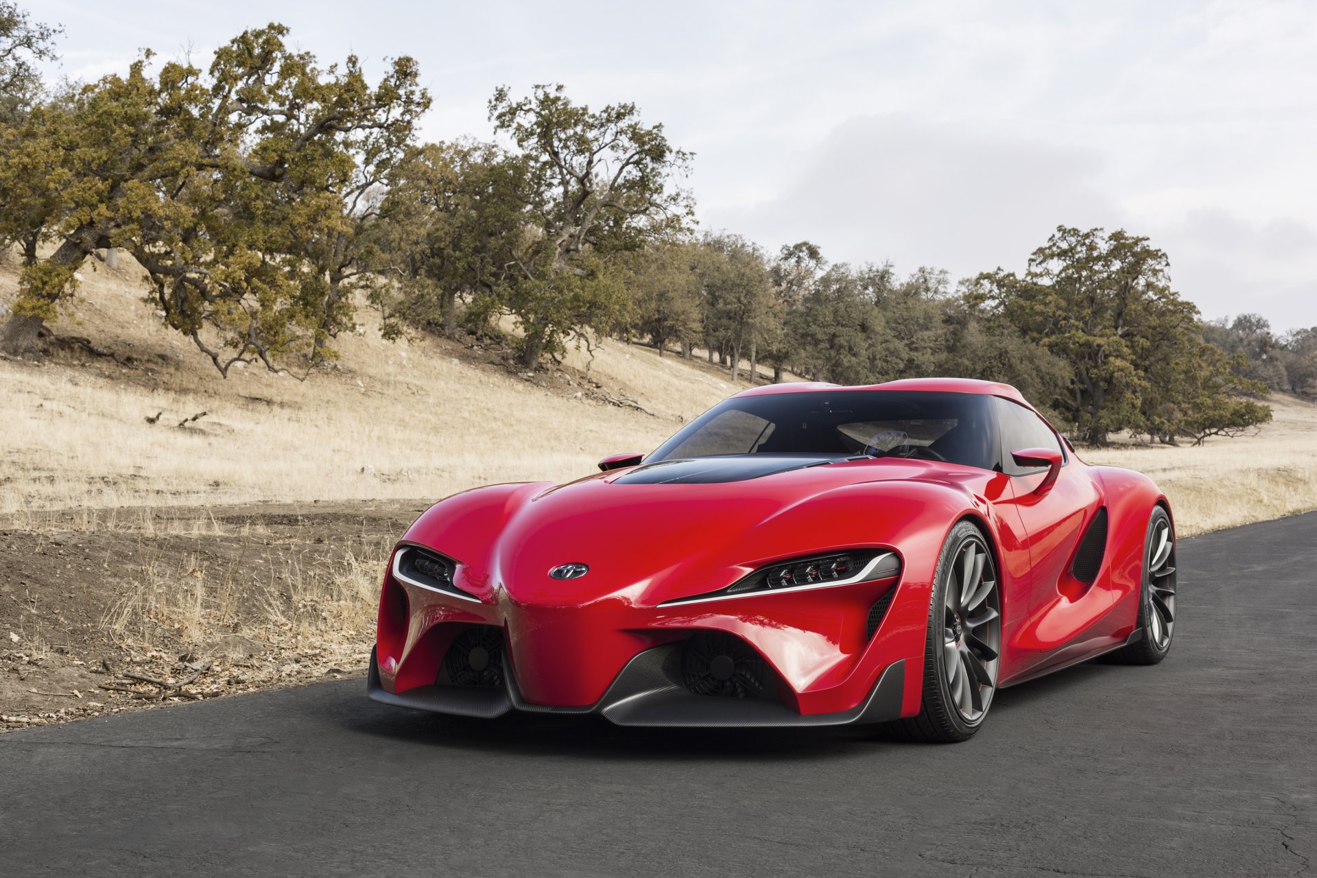 toyota ft-1 concept przód samochodu czerwony samochód