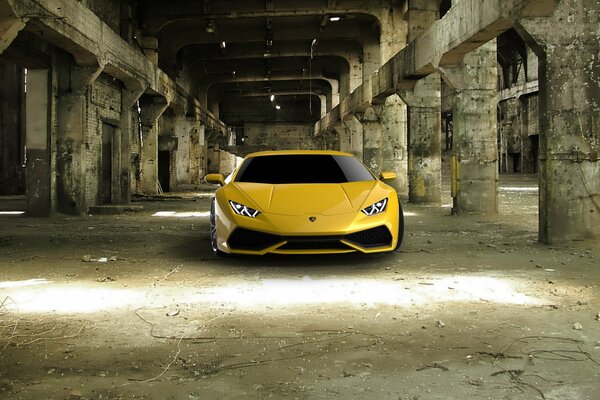 Super sports Lamborghini in yellow