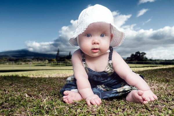 A little baby in nature