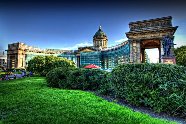 Picturesque Kazan Cathedral in St. Petersburg