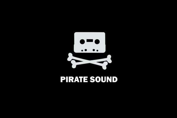 Musique pirate. Emblème de la cassette audio avec OS