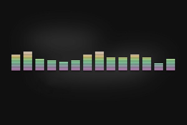 Farbiger Musik-Equalizer auf schwarzem Hintergrund