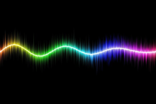 Shining multicolored lines on a black background