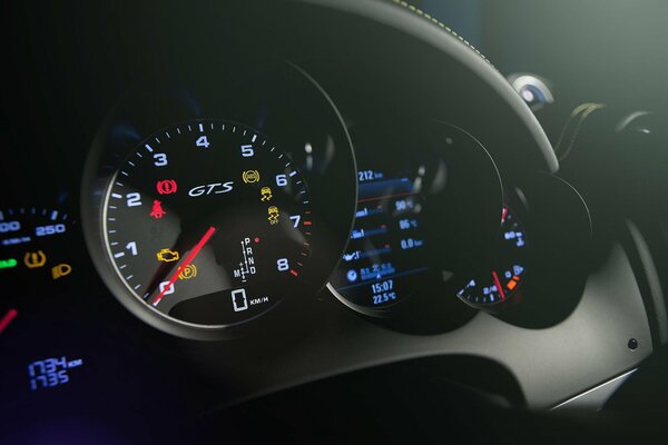 Dashboard in a sports car