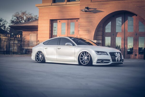 Audi a7 with a chic bow on the grille