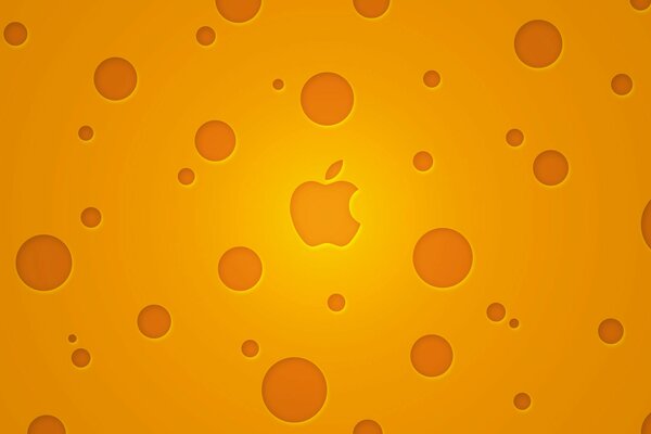 Apple in cheese with holes