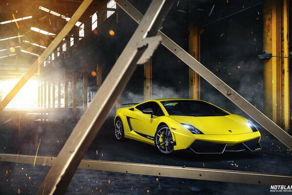 Yellow car notbland 2012 lamborghini gallardo