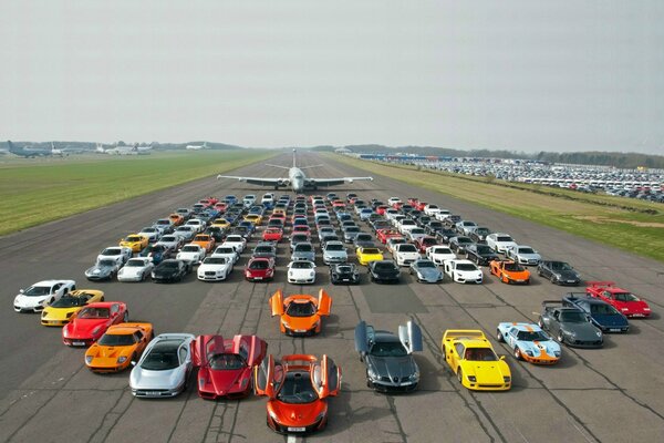 Lots of supercars on the runway