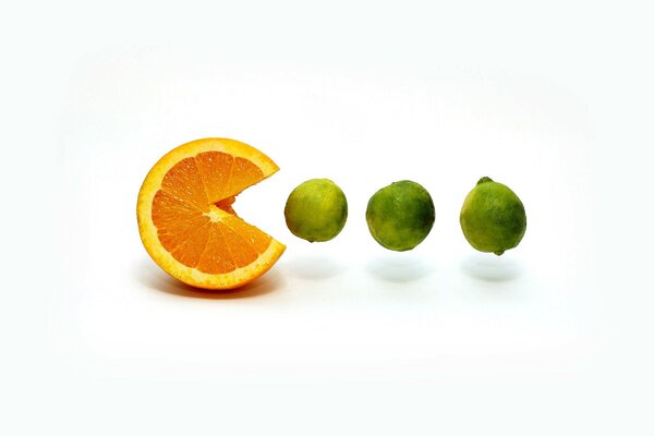 Orange and citrus fruits on a white background