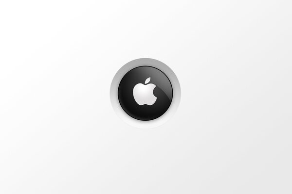 Button with Apple Mac logo on white background