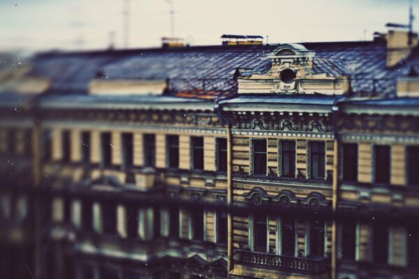 Urban architecture in cloudy weather