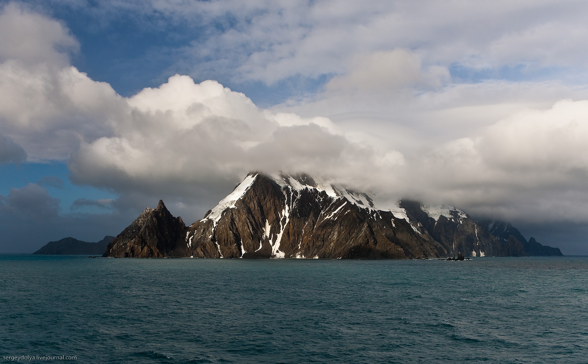 berge felsen wolken meer schnee