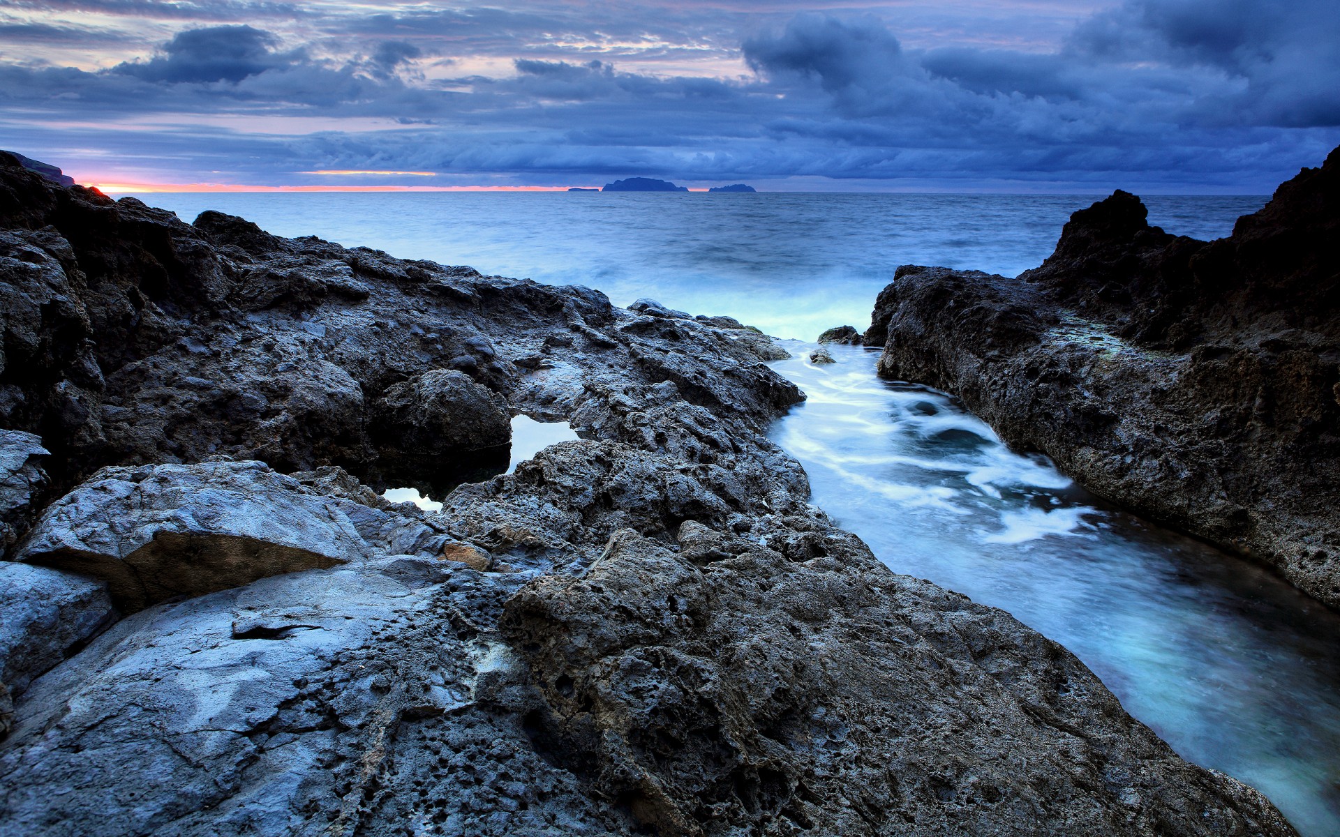 nuvole isole madeira portogallo rocce mare cielo alba acqua