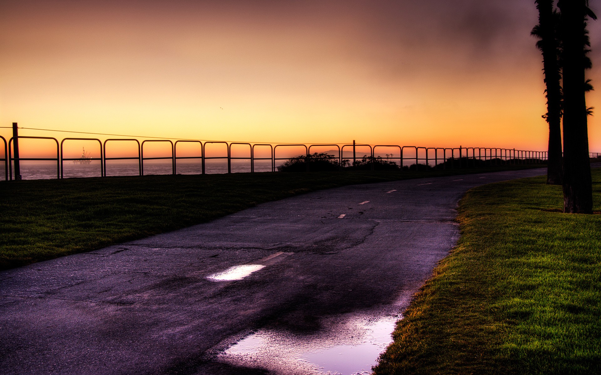 road water landscape