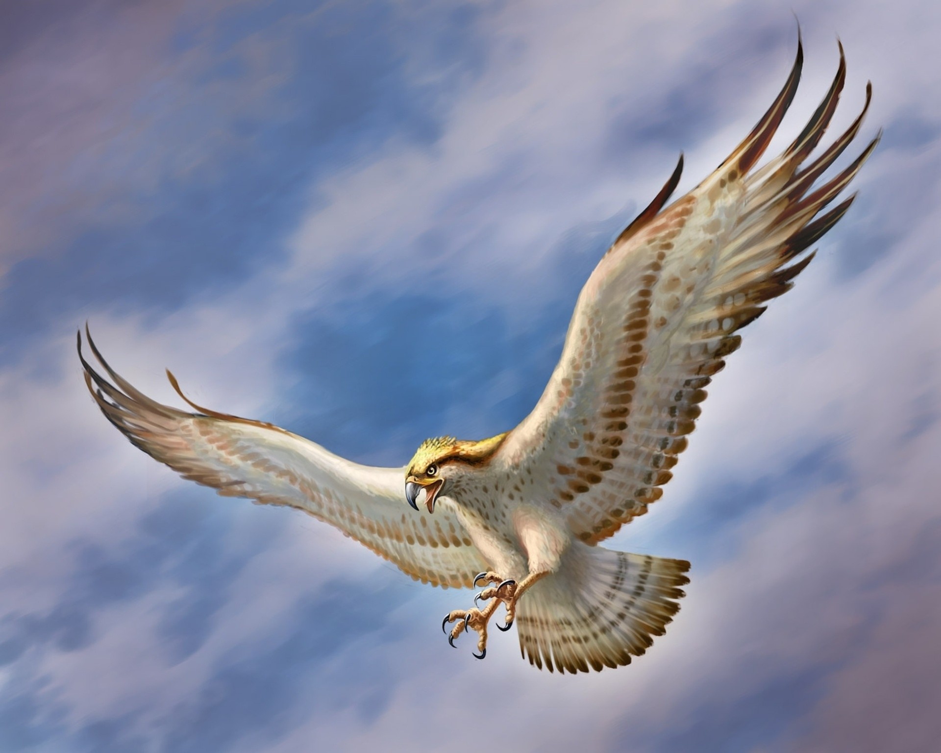 Крылатый орел. Небесный Сокол Геншин. Птица в полете. Сокол с расправленными крыльями. Парящая птица.