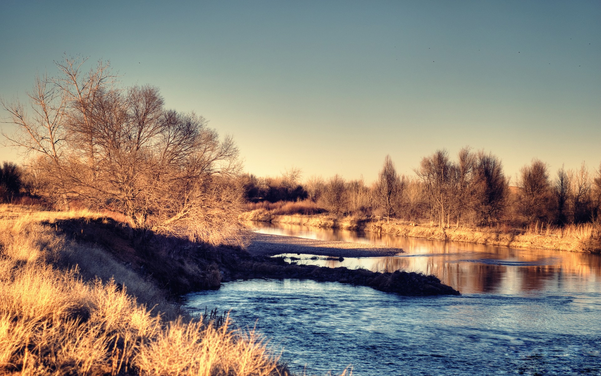 rivière matin ciel