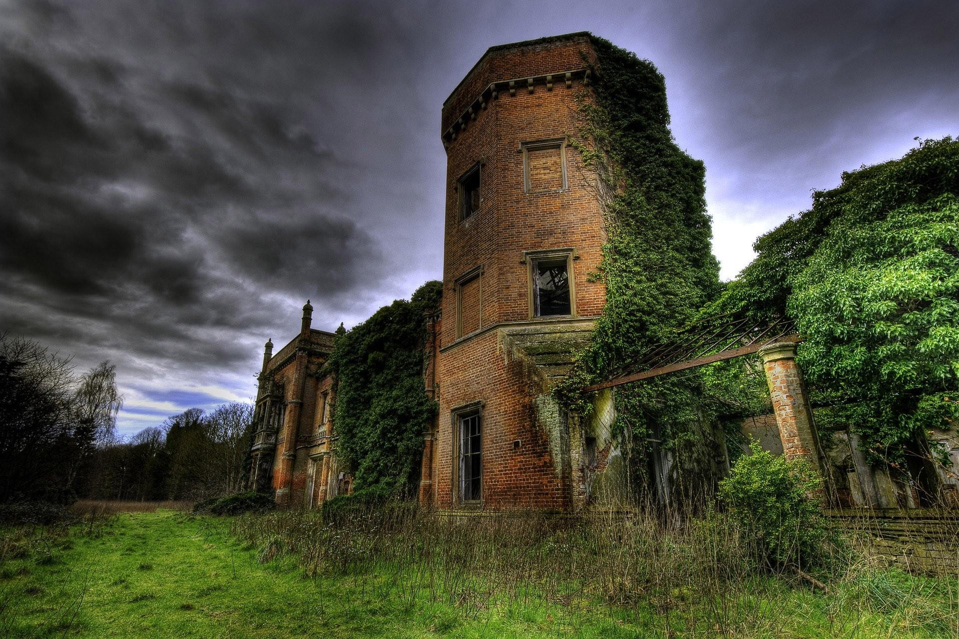 tower landscape ruins abandonment sadne