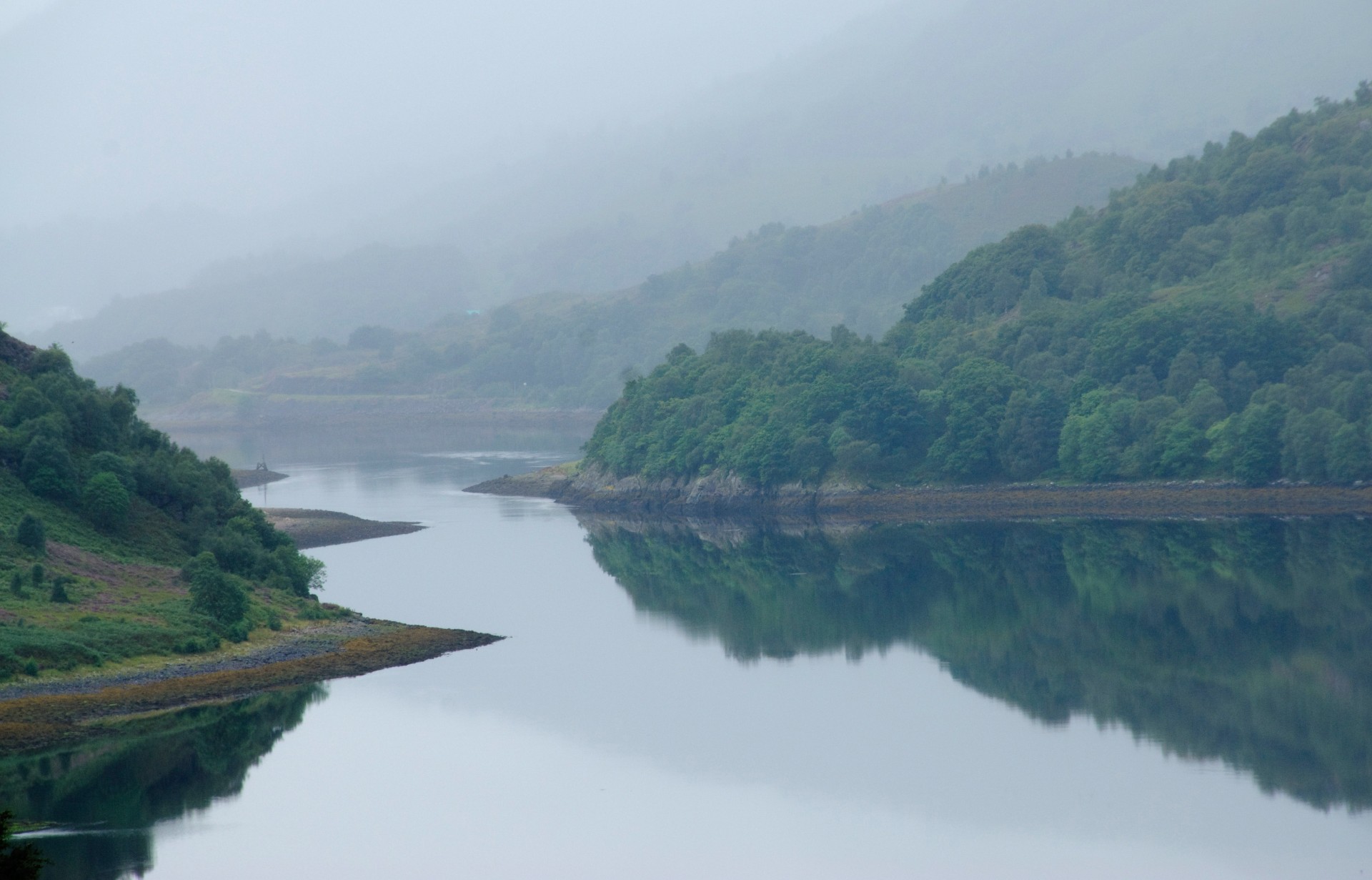 cotland mountain sky fog river water