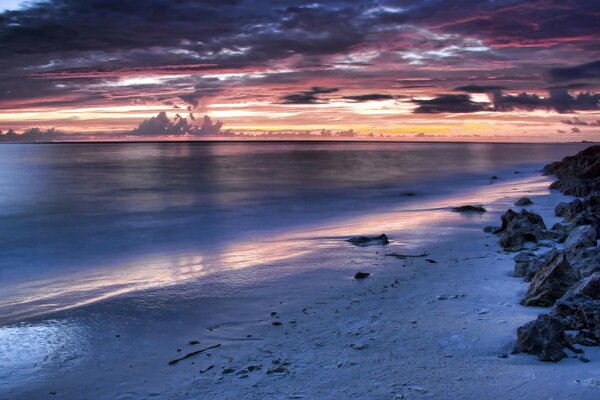 Evening landscape sea surface