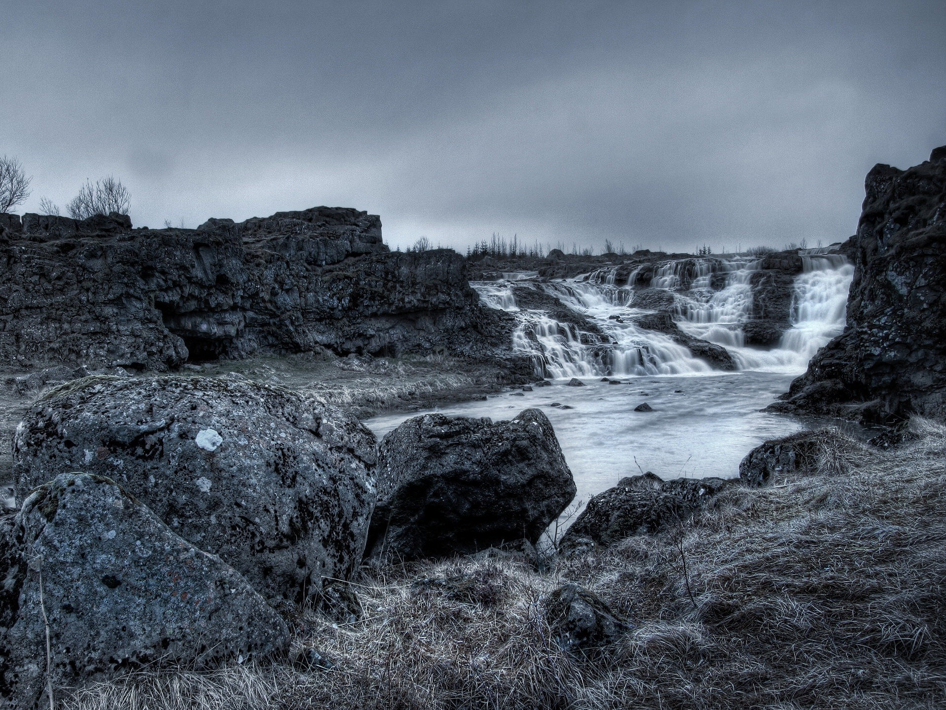 cascada paisaje agua rocas