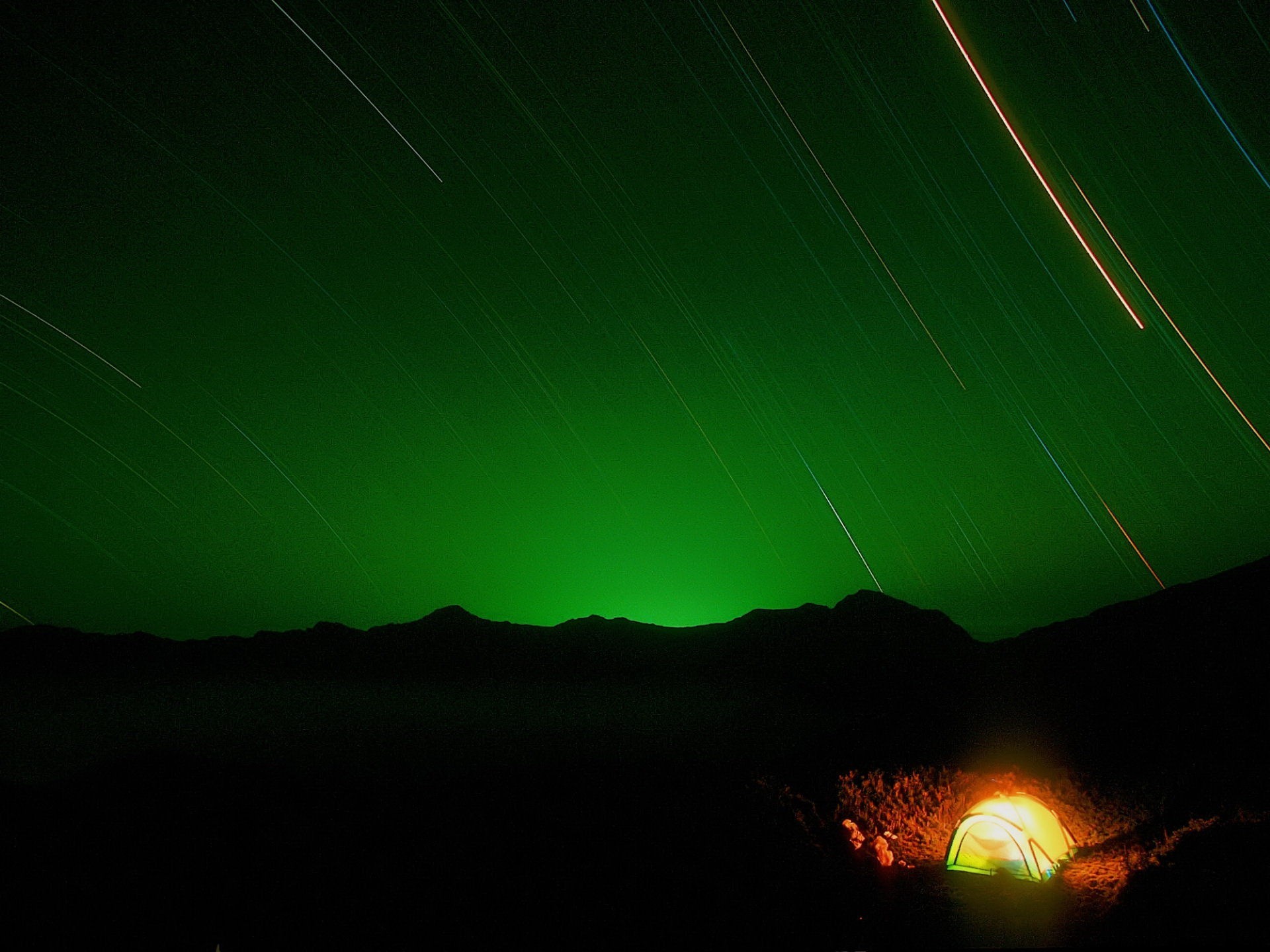 tent star night