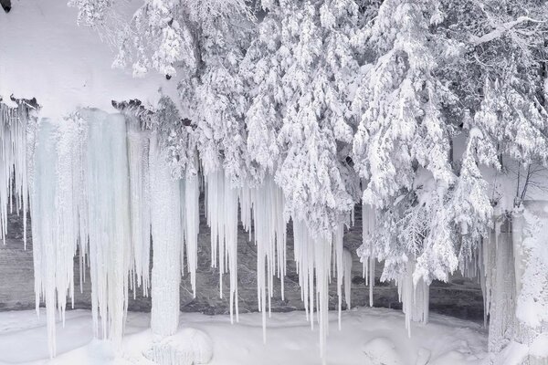 Hielo y nieve en el frío en invierno