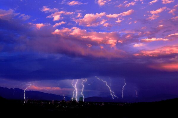 Stormy sky over the city