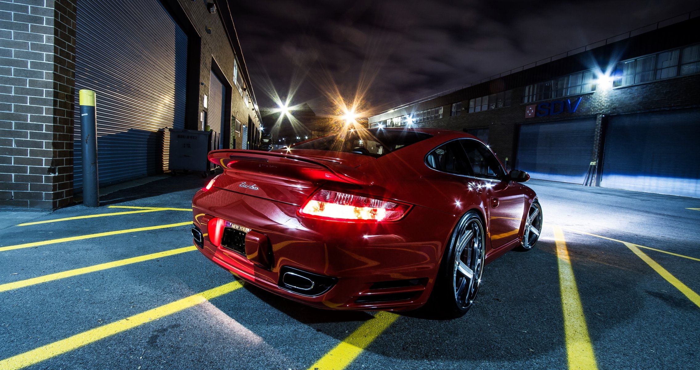 porsche 997tt voiture voiture rouge rouge nuit pare-chocs asphalte