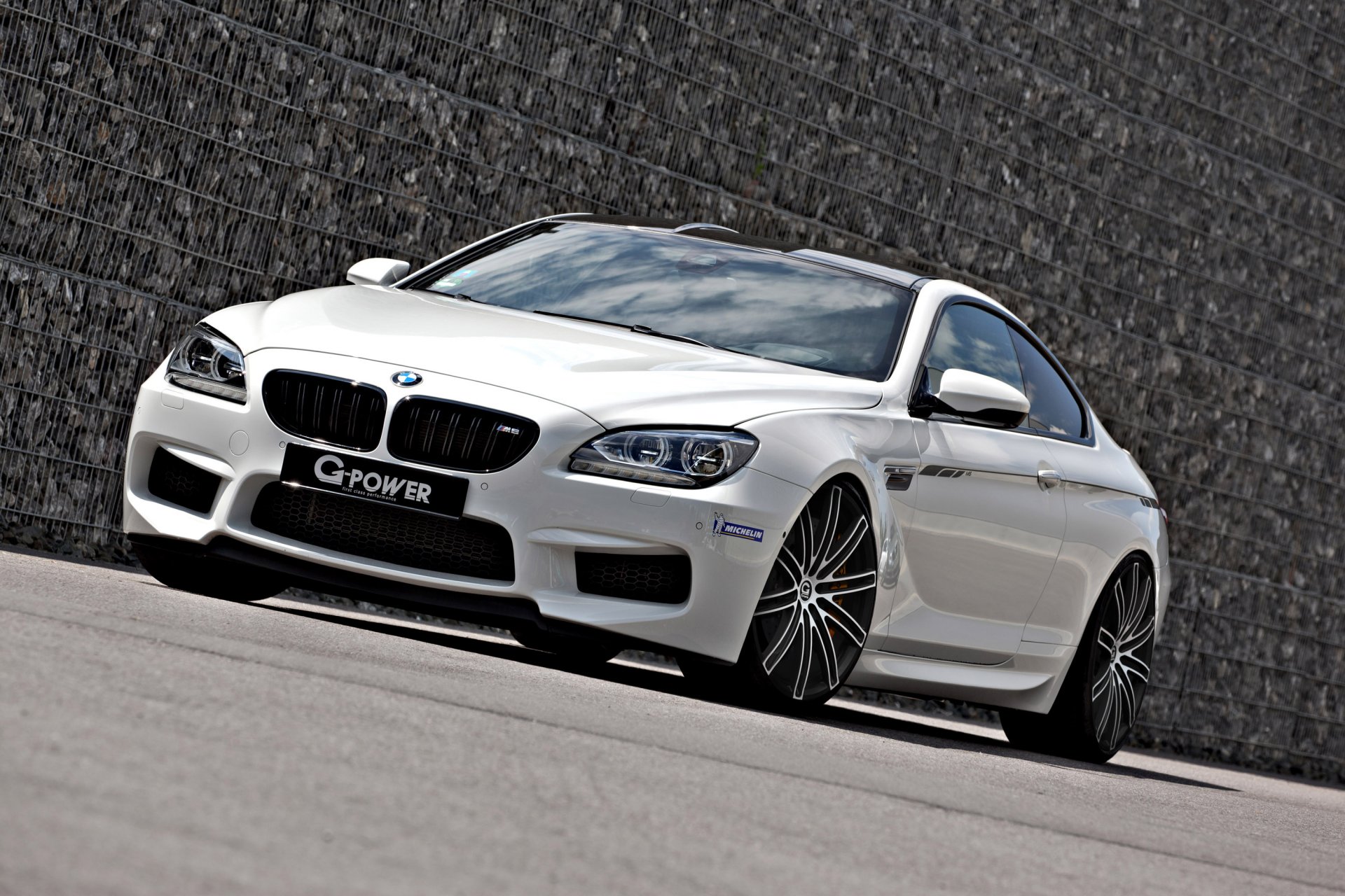 bmw m6 g-power coupé messa a punto bianco anteriore