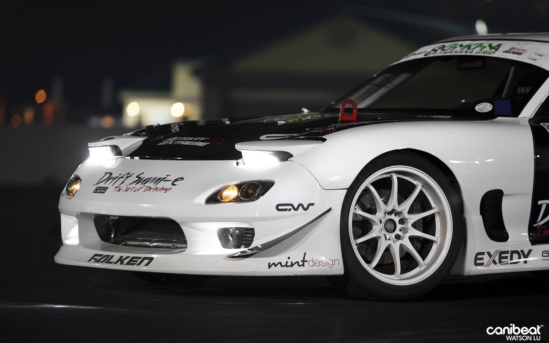 mazda rx7 voiture auto blanc.tuning