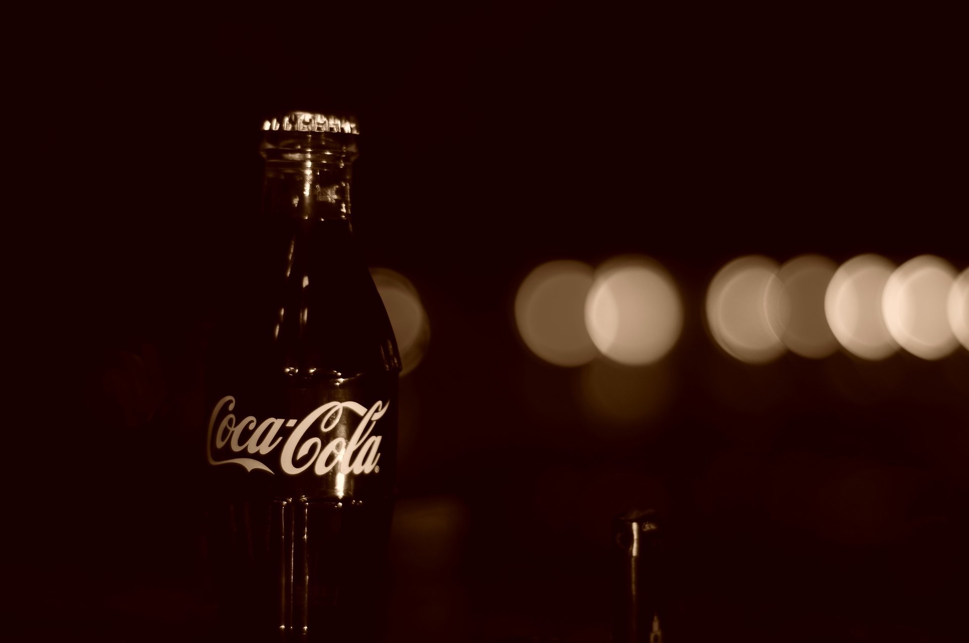 glas flasche coca-cola sepia