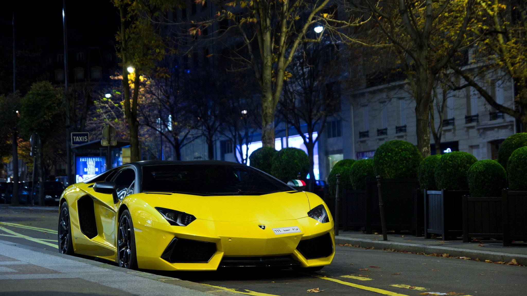 lamborghini lp700-4 aventador yellow paris france supercar exotic