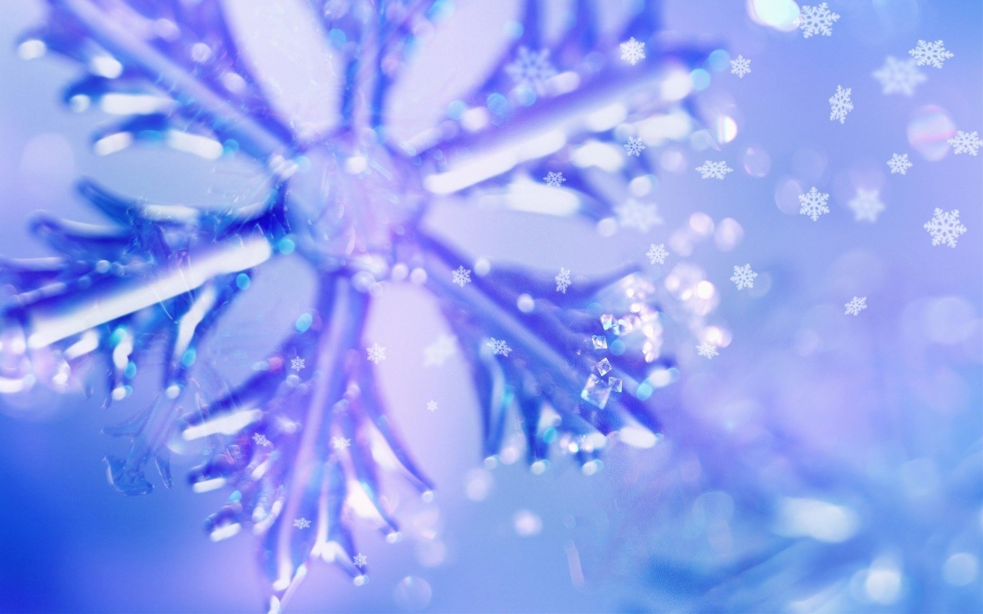 urlaub makro foto blau glitter schneeflocken schimmer neues jahr tapete hintergrund