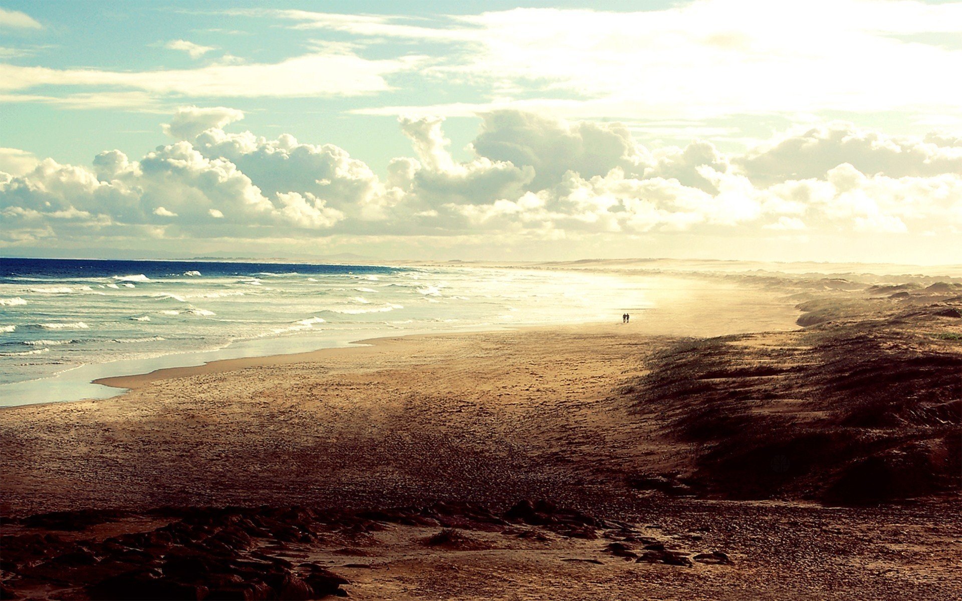 beach people sand the sky horizon wave the ocean