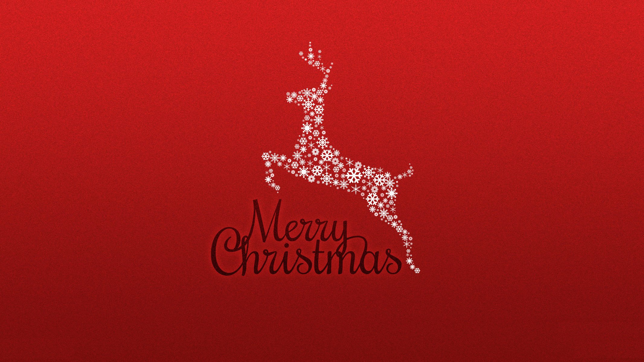 christmas red background new year deer minimalism