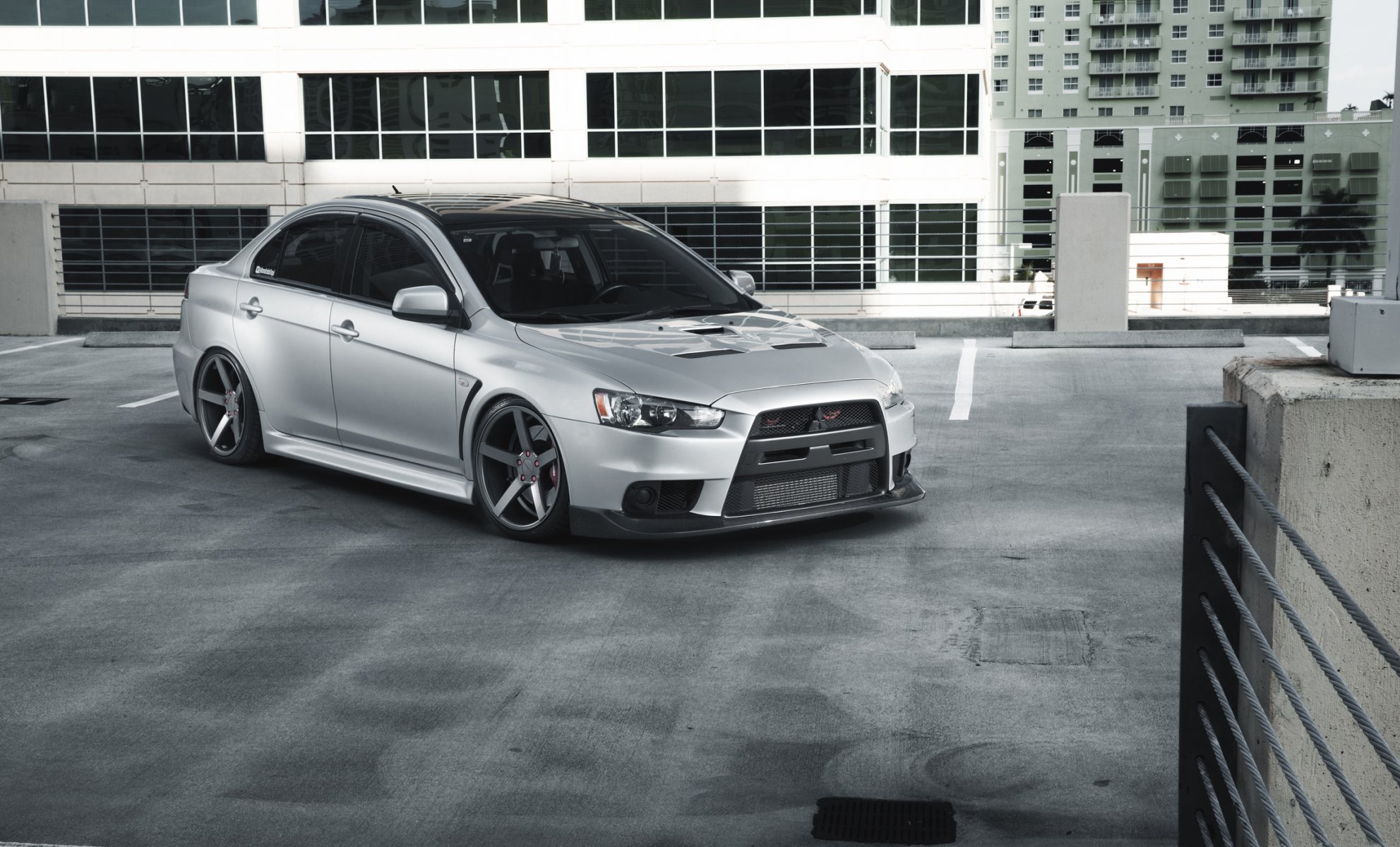 mitsubishi zawody evo x tuning samochód vossen