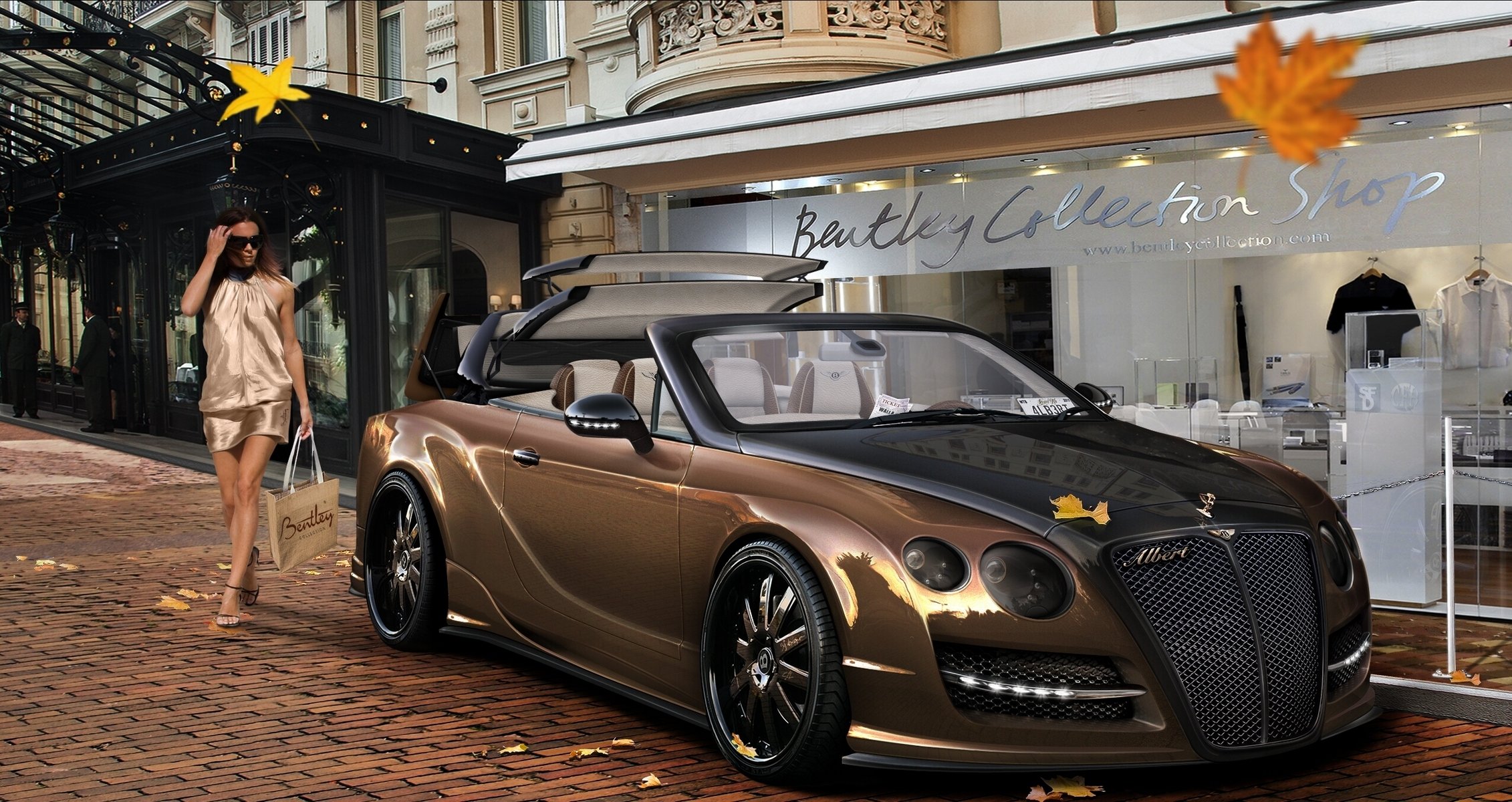 bentley continental virtual tuning street girl shop leave