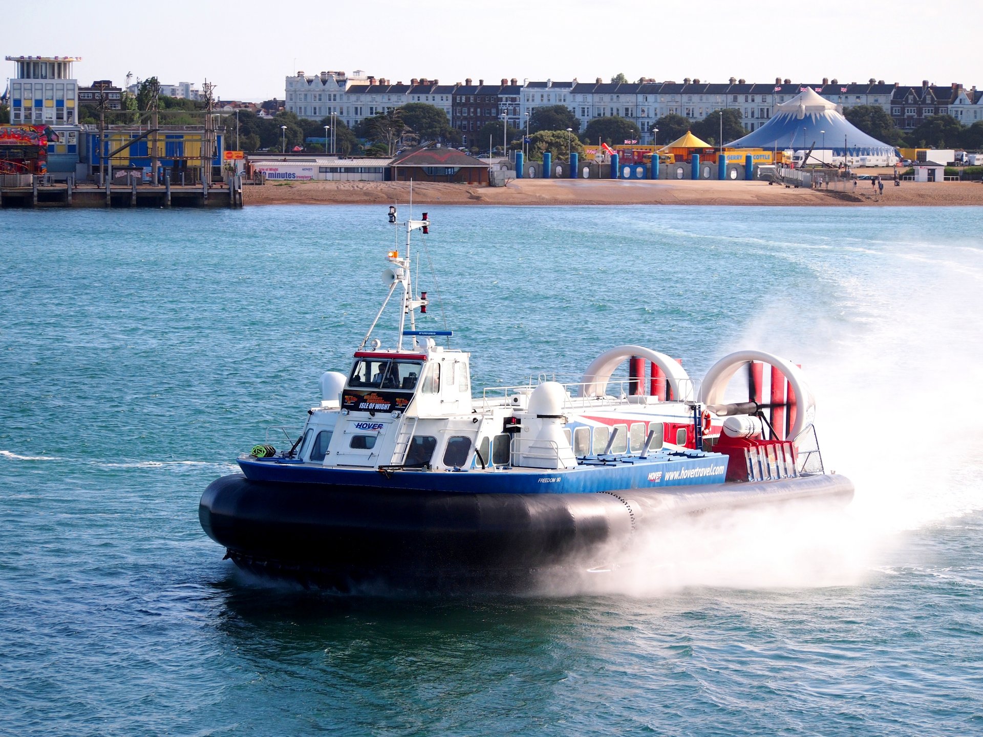 bay shore beach hovercraft hovercraft speed spray