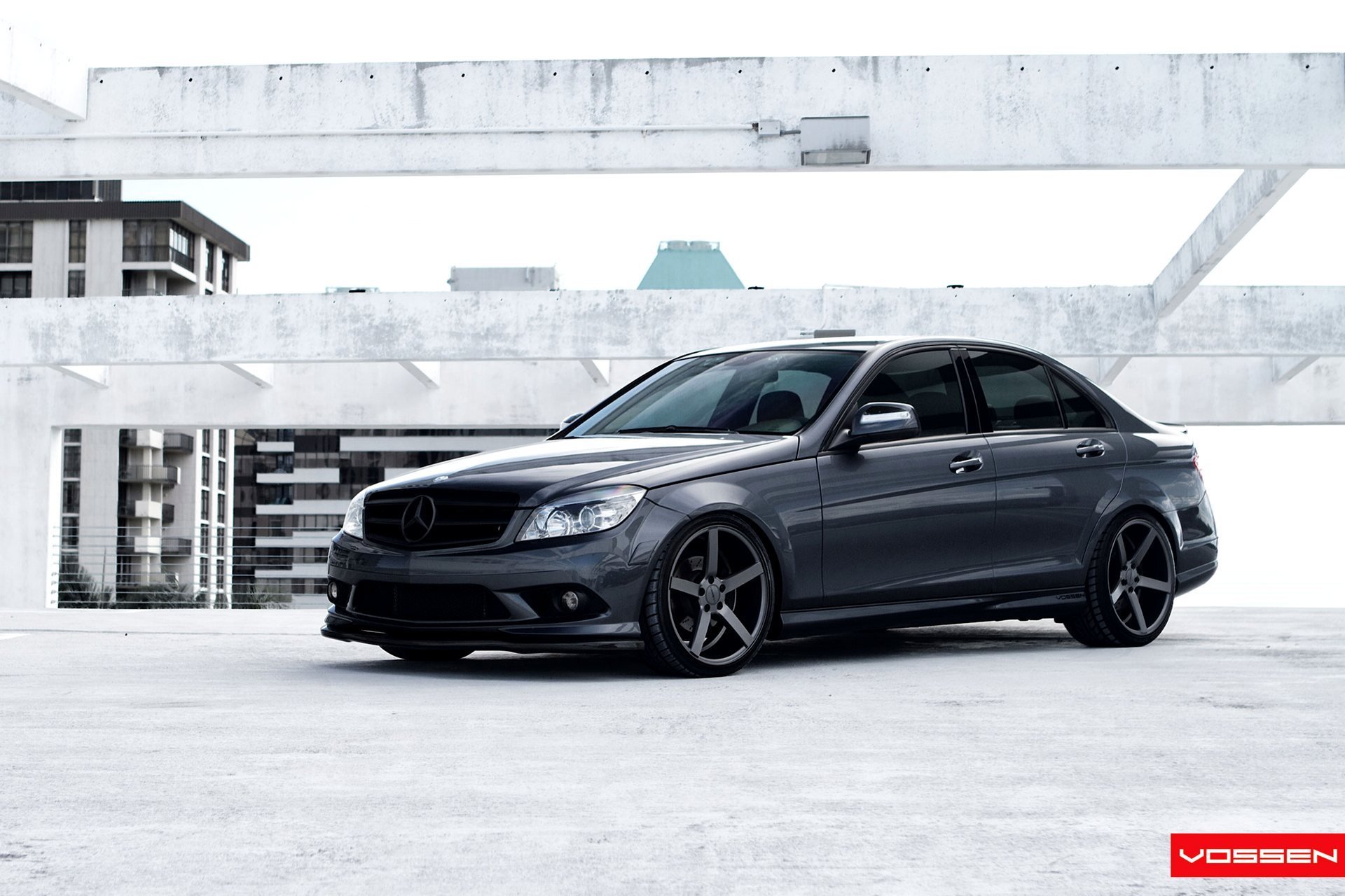 car wallpapers mercedes benz c-classe black tuning vossen vehicles mercedes-benz