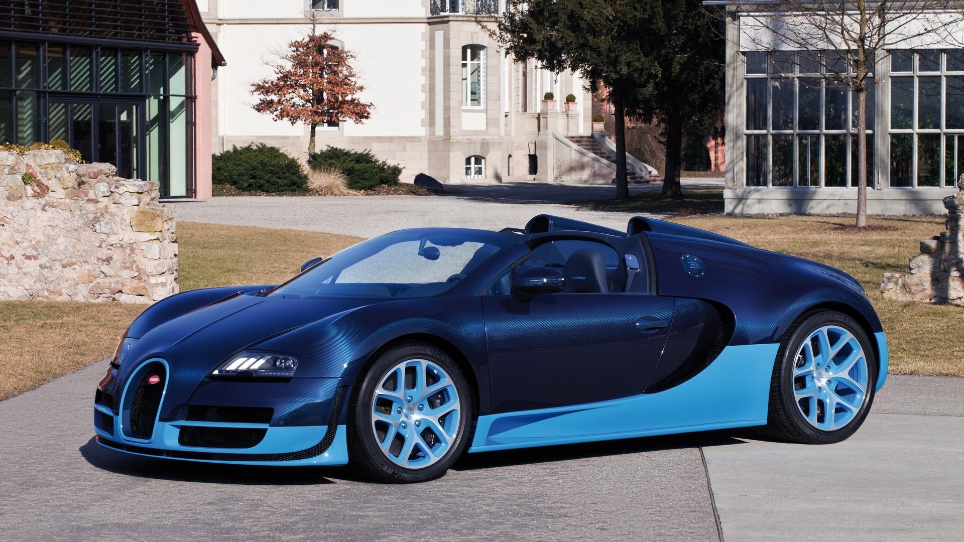 bugatti veyron 16.4 grand sport vitesse cabrio blau