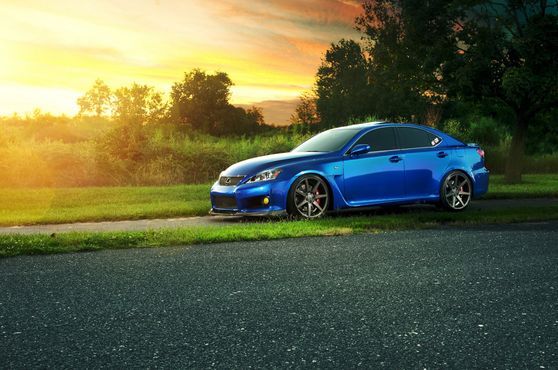 lexus is f blau profil sonne blendung