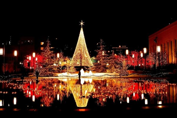 Arbre de Noël sur la place